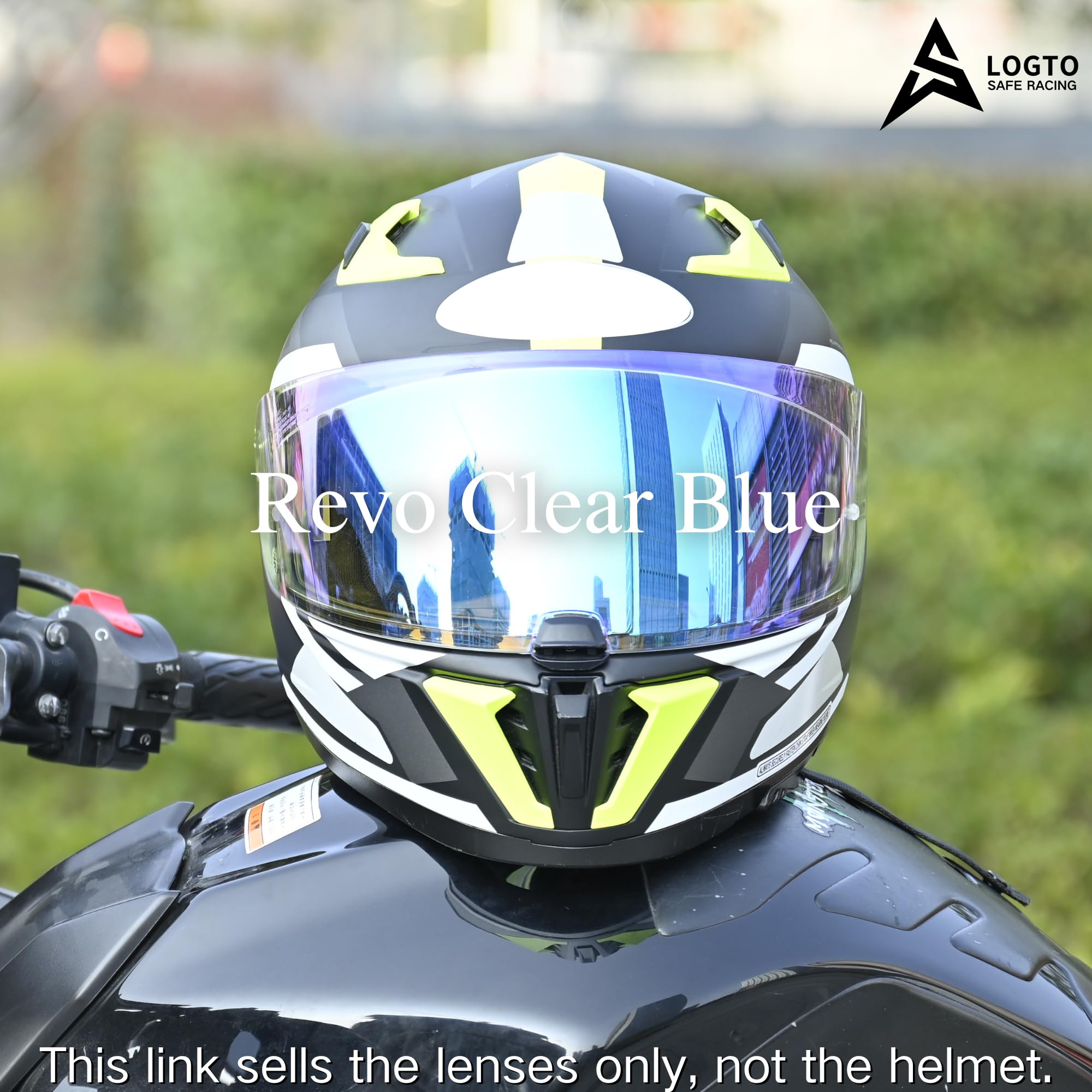 Logto Replacement Motorcycle Helmet Shield For I10 I70 Hj-31 Helmet Visor Shield Anti-Scratch Wearproof Windproof Universal Helmet Accessories (Rainbow)